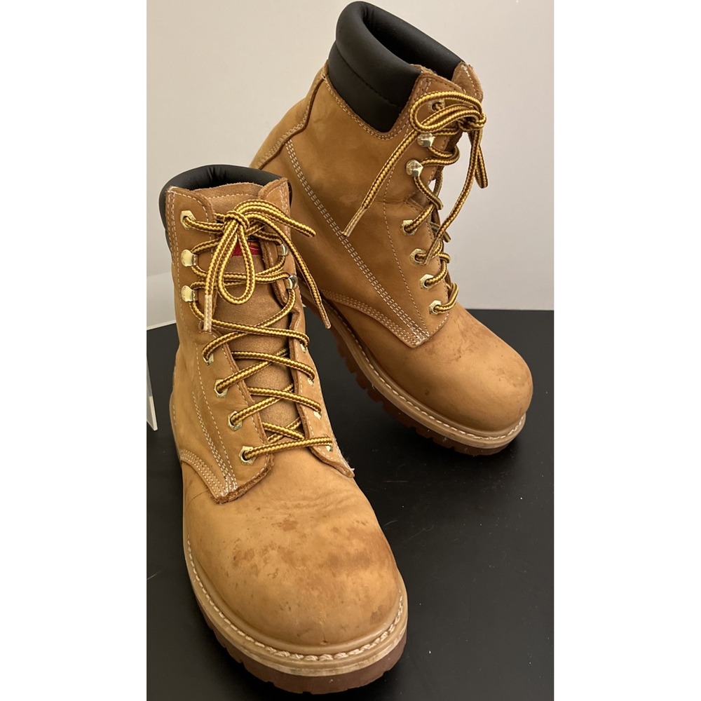 Dickies Men's Leather Work Boots Size 7.5 Oil Slip Resistant‎ Vintage